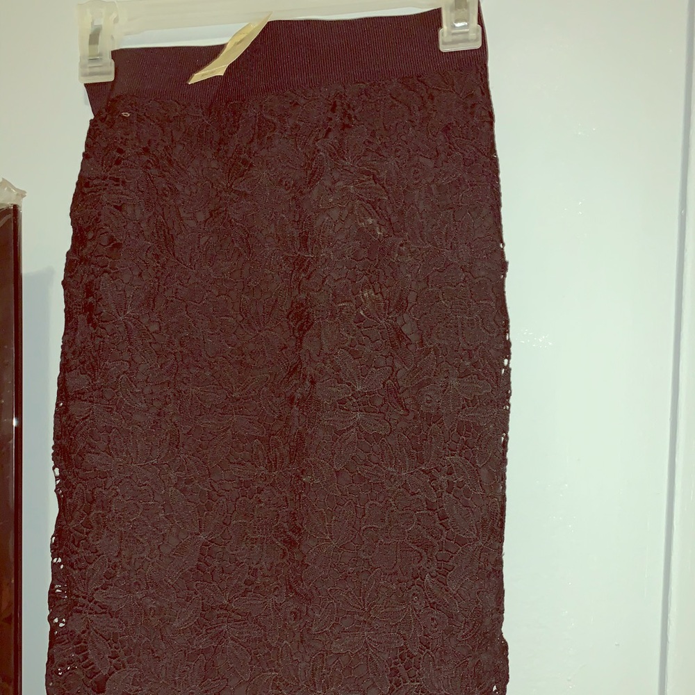 Black Lace Midi pencil skirt
